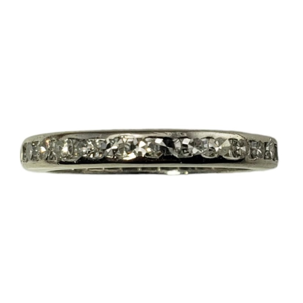 Vintage 14 Karat White Gold and Diamond Eternity Band Ring Size 6 #12912